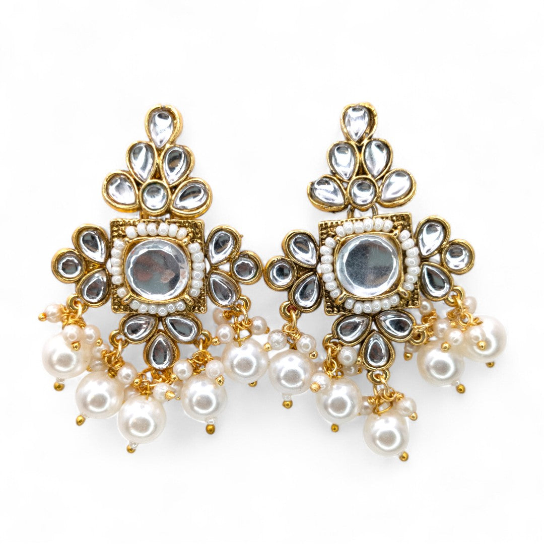 Polki Gold Choker Halskette | mit Ohrringe & Tikka