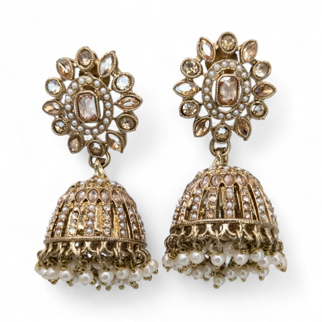 Polki Choker Halskette mit Ohrringe & Tikka | gold