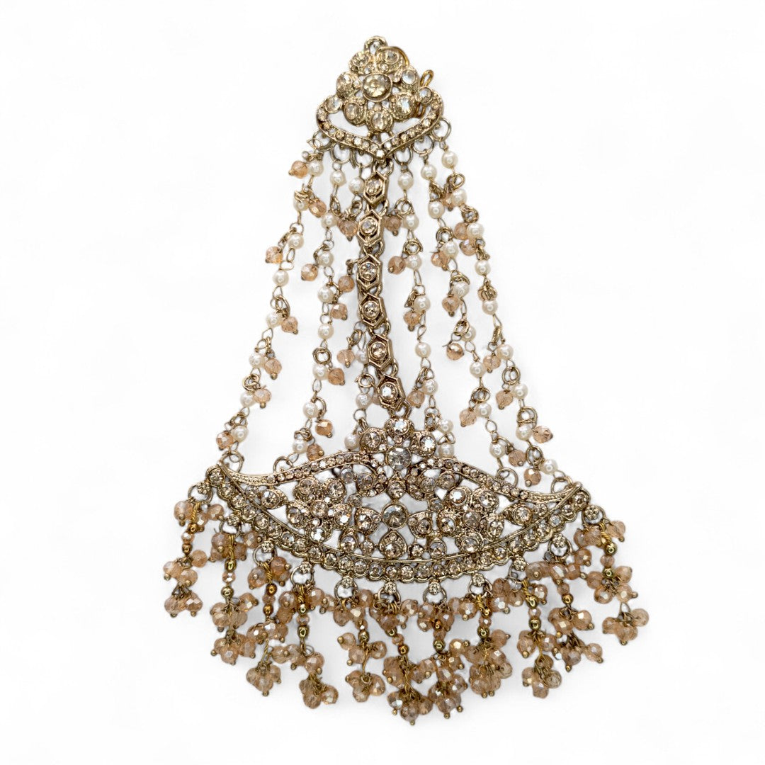 Polki Choker Halskette mit Ohrringe, Passa & Tikka - gold