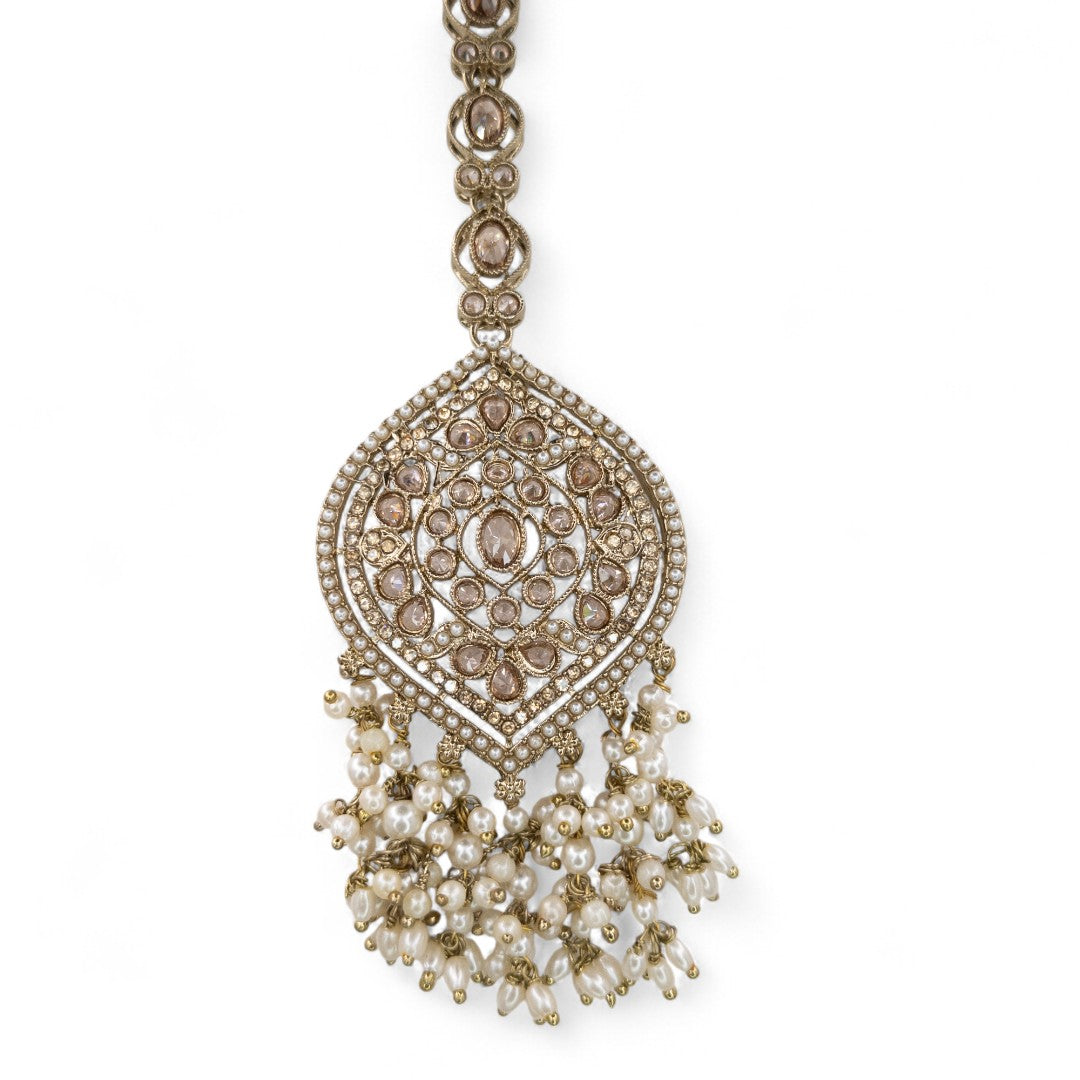 Necklace with Earrings & Tikka - gold