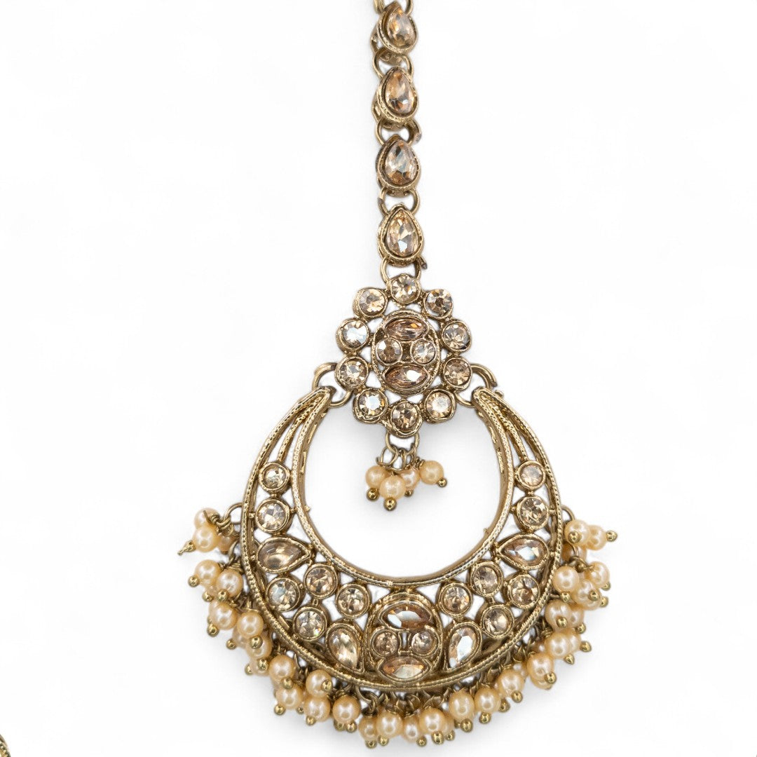 Necklace with Earrings & Tikka - gold