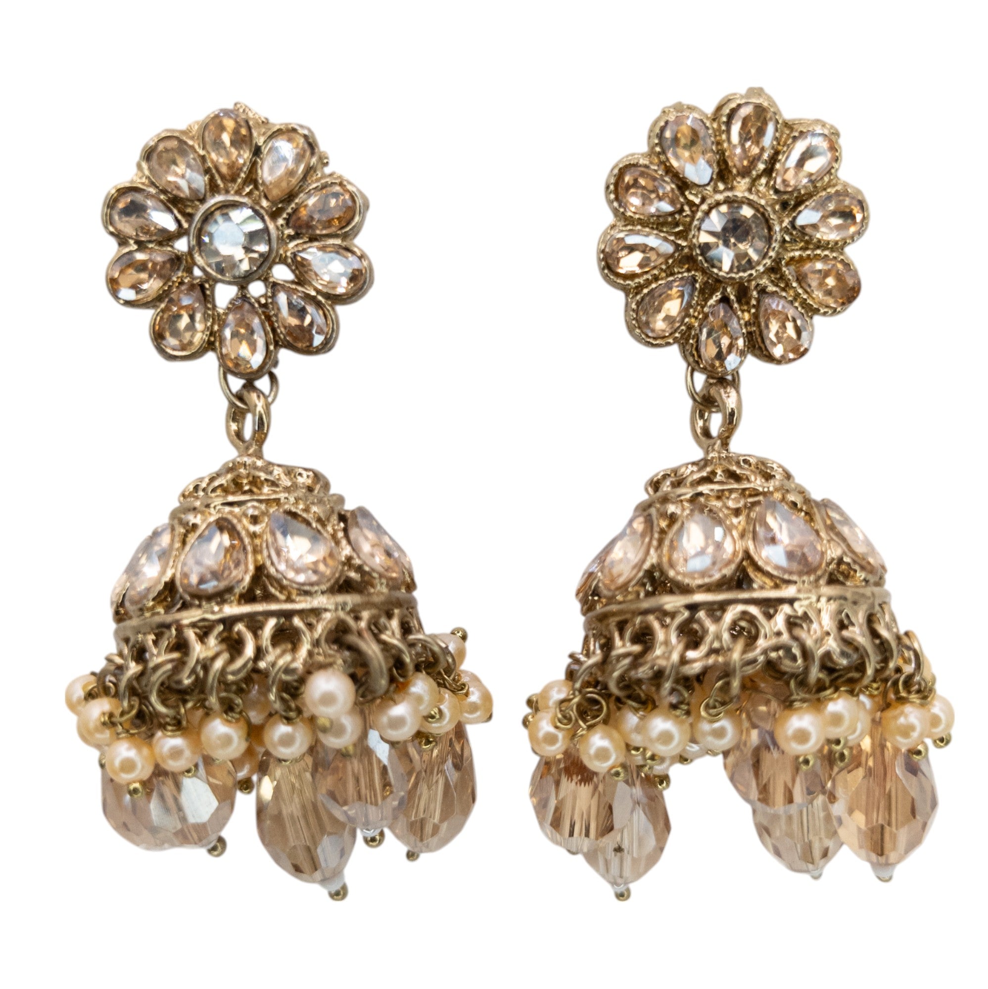 Polki Halskette mit Ohrringe & Tikka - gold