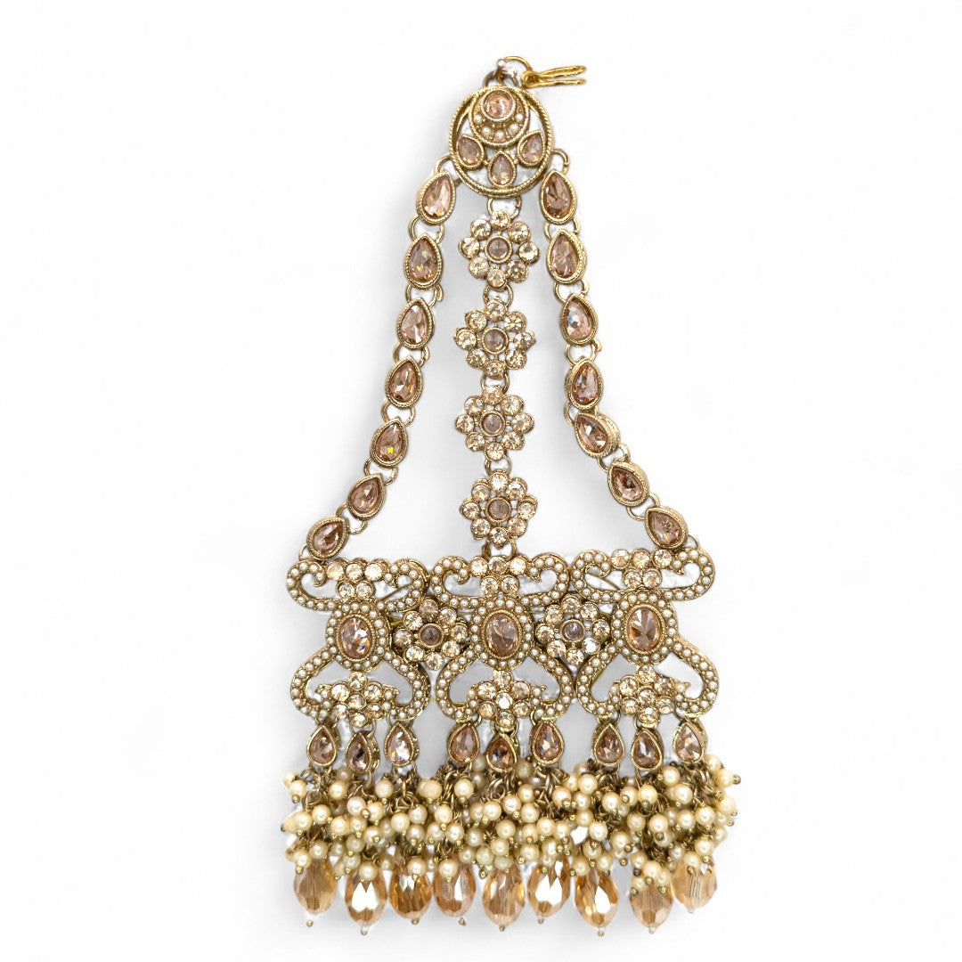 Polki Choker Halskette mit Ohrringe, Passa & Tikka - gold