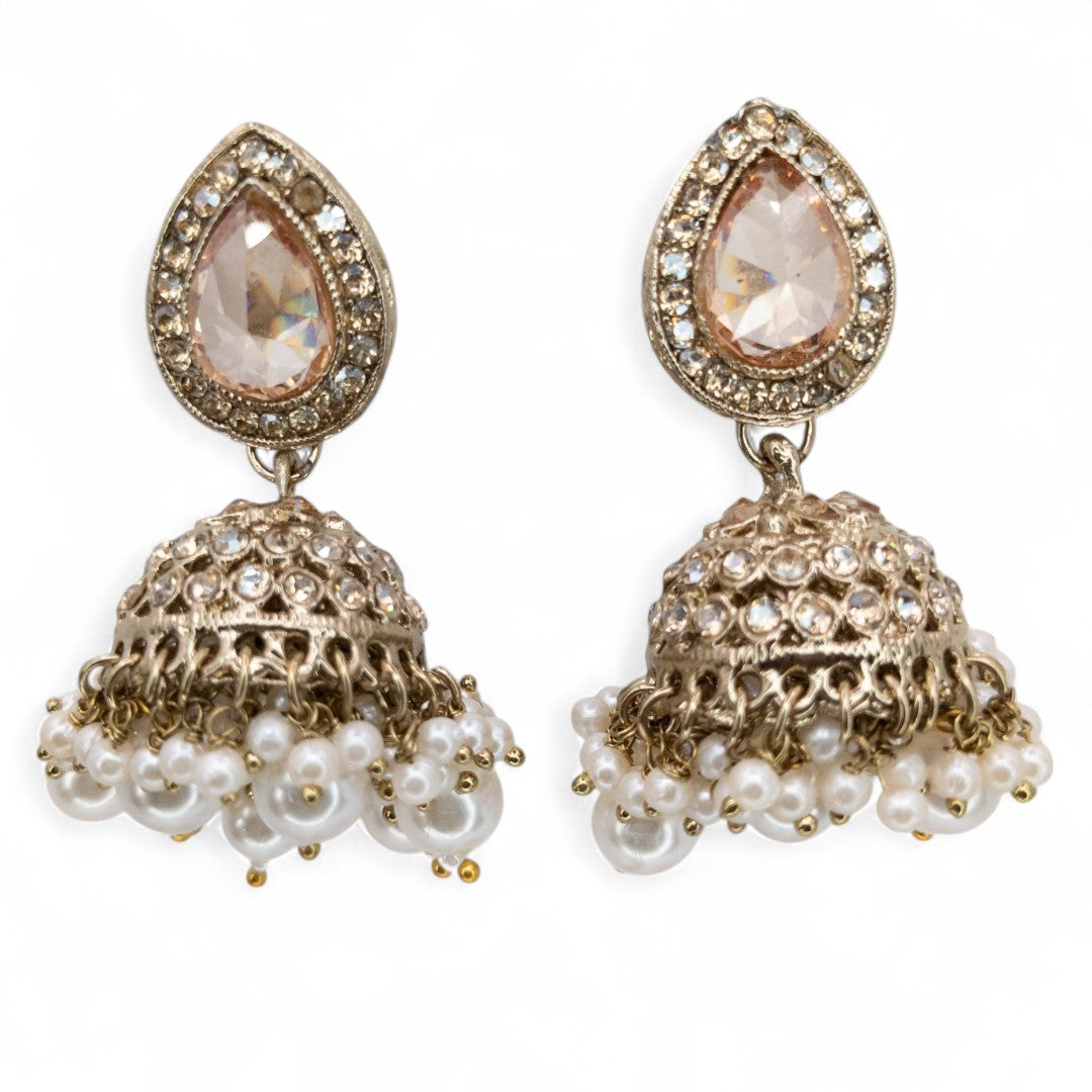 Polki Halskette mit Ohrringe & Tikka - gold