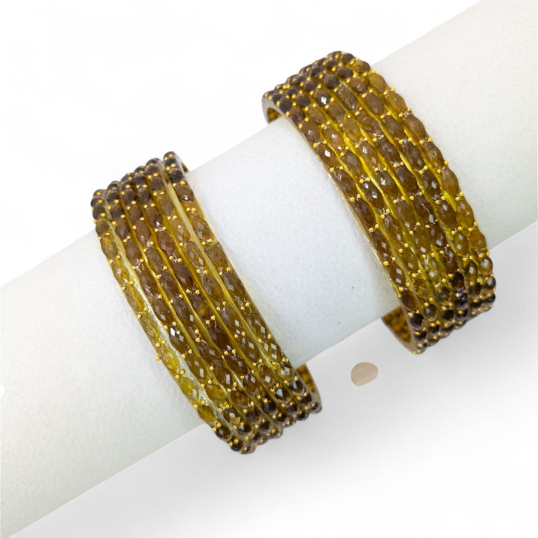 Rain Drop Glass Bangles – Set of 12 - Dark Blue
