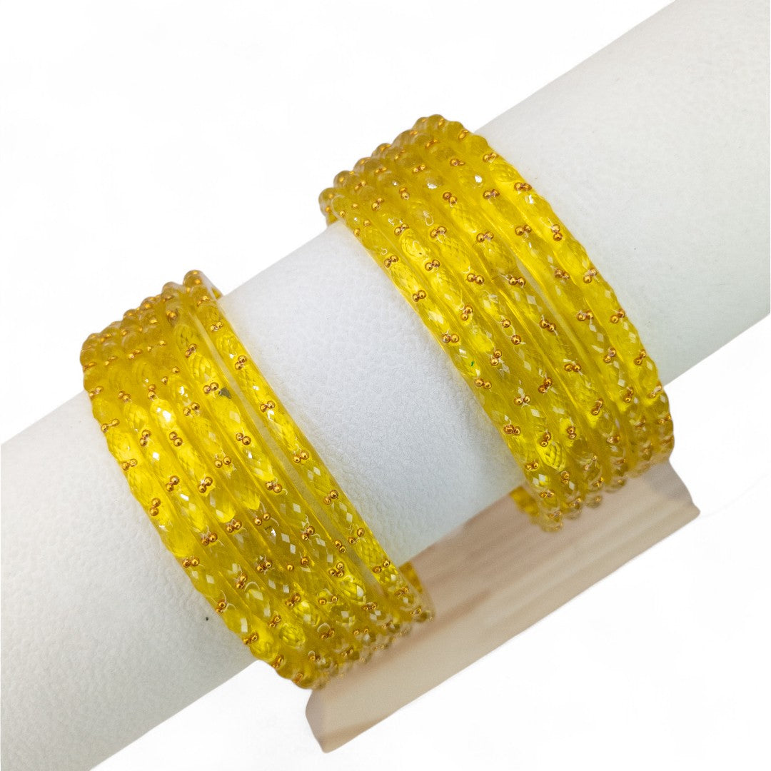 Rain Drop Glass Bangles – Set of 12 - Dark Blue