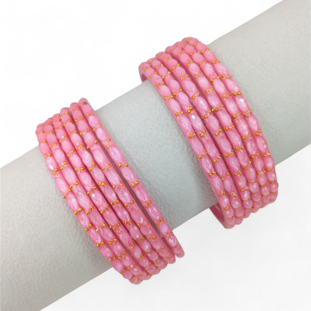 Rain Drop Glass Bangles – Set of 12 - Dark Blue