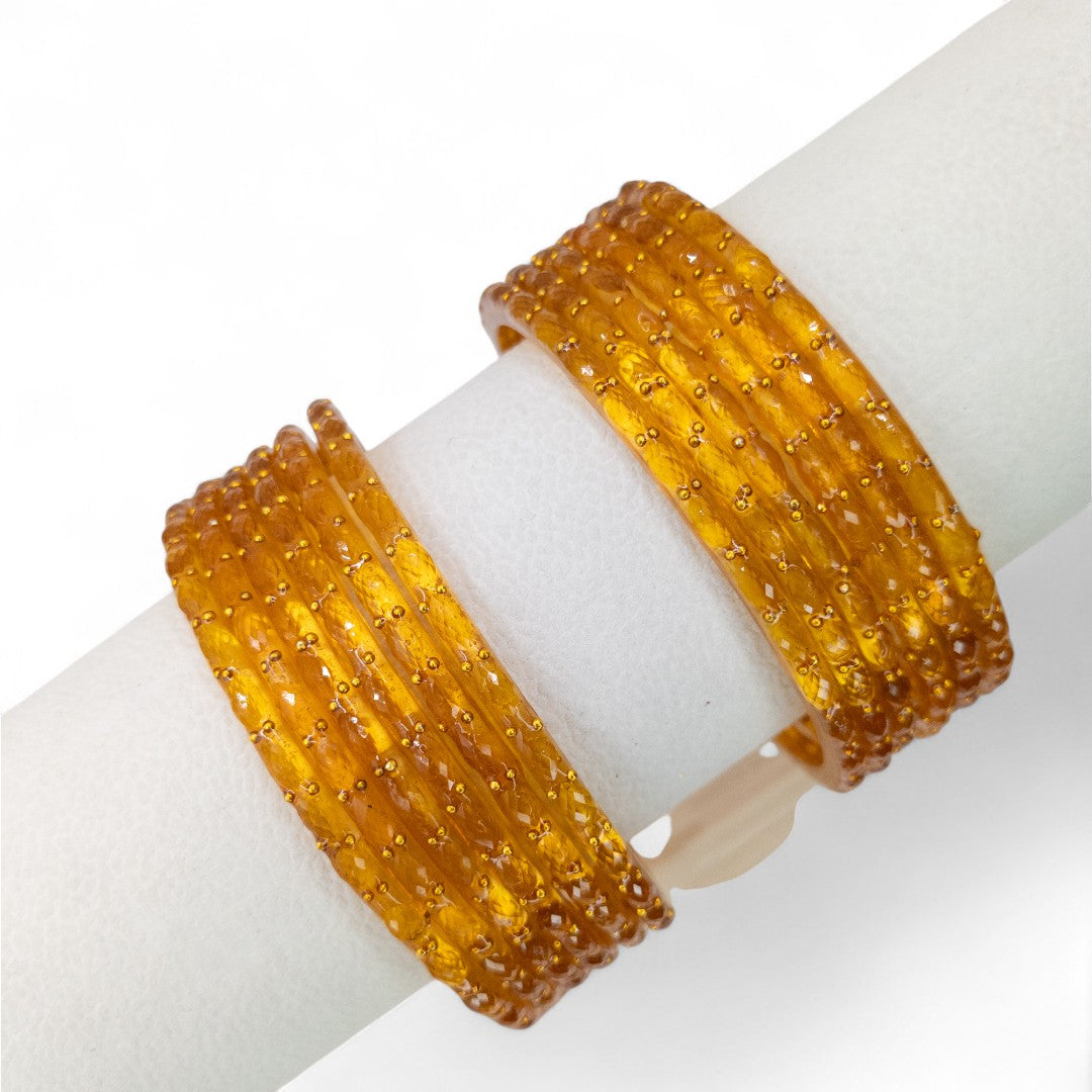 Rain Drop Glass Bangles – Set of 12 - Dark Blue