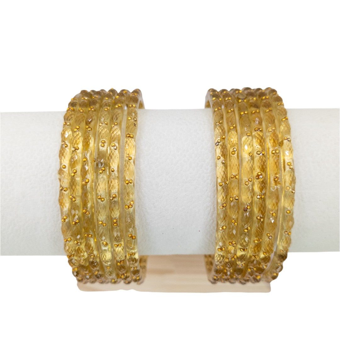 Rain Drop Glass Bangles – Set of 12 - Dark Blue