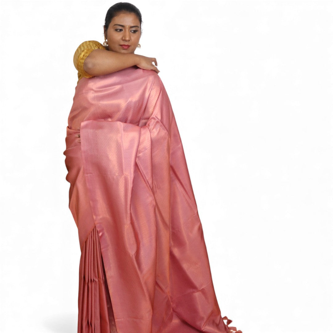 Soft Silk Saree – Hochwertige Handloom-Seide | Premium Weiche Seide Sari | Baby pink