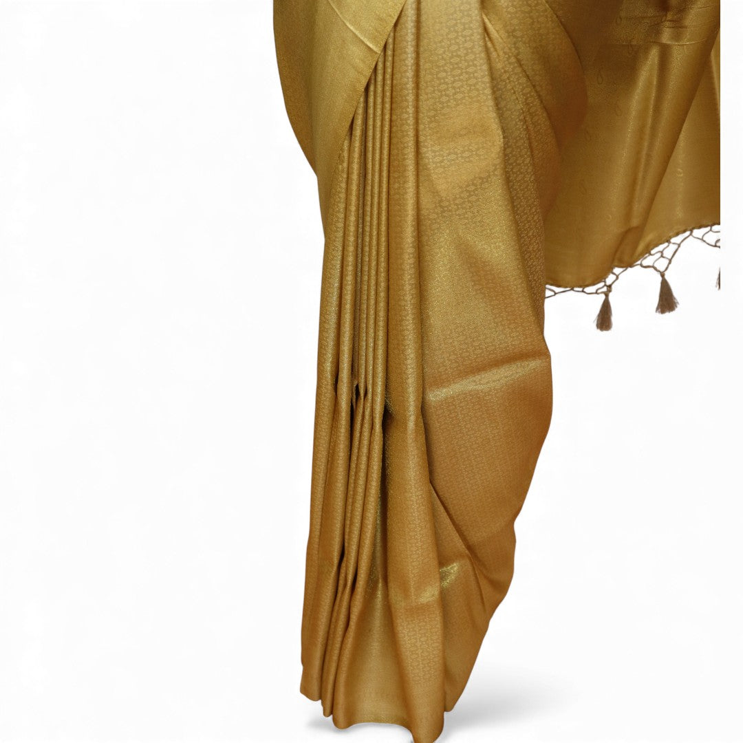 Soft Silk Saree – Hochwertige Handloom-Seide | Premium Weiche Seide Sari | gold