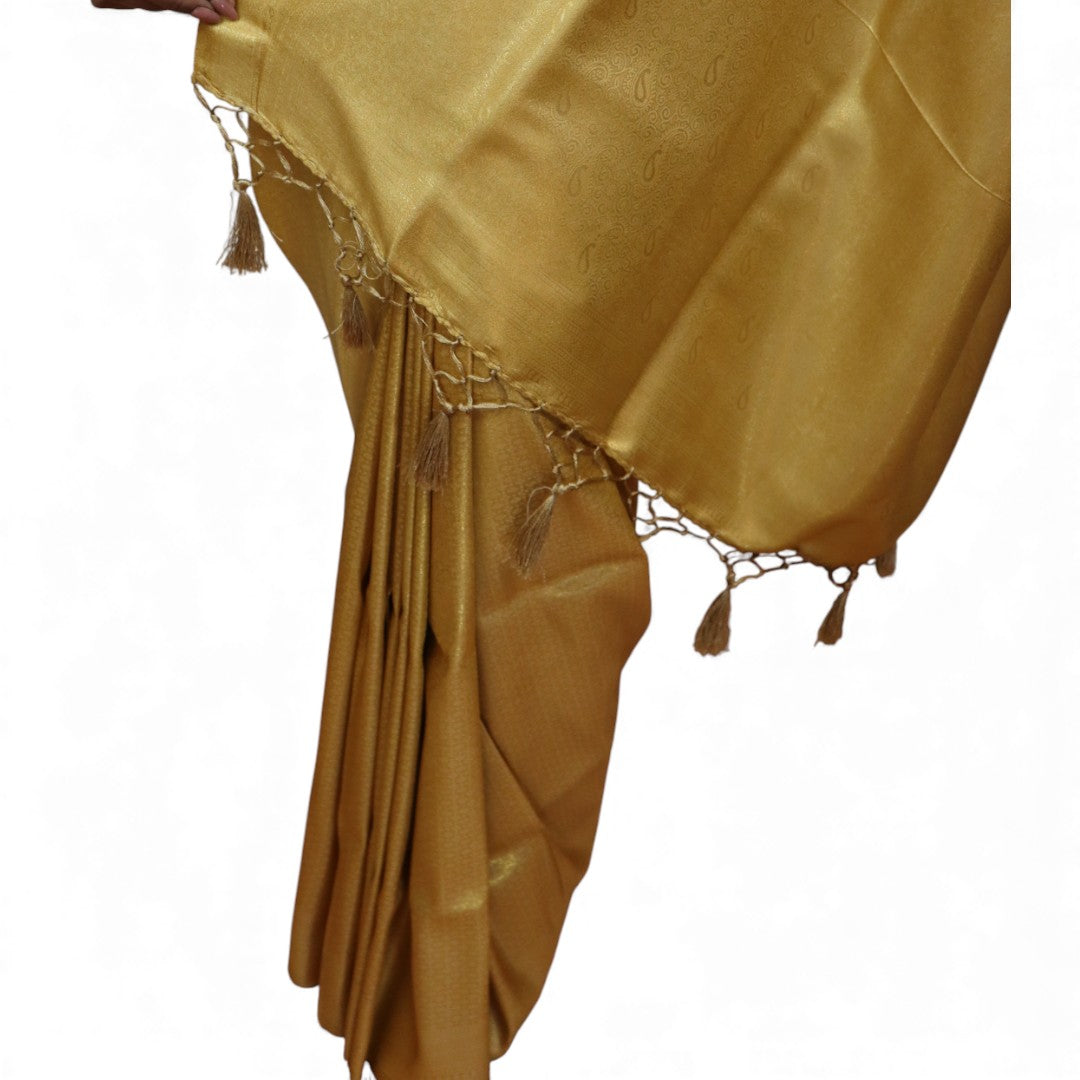 Soft Silk Saree – Hochwertige Handloom-Seide | Premium Weiche Seide Sari | gold