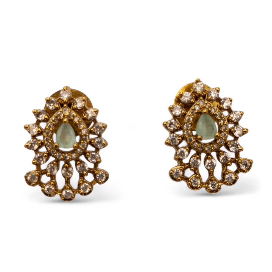 Trendy - Halskette mit Ohrringe - gold | mint