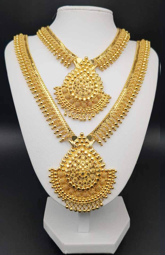 Hals- und Lange Kette Set - Vergoldet