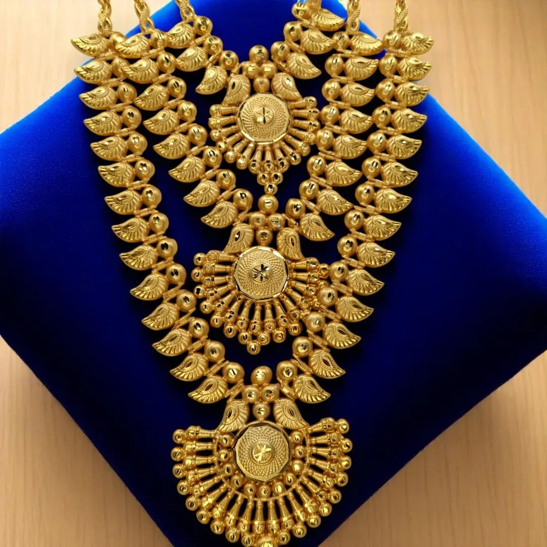 Vergoldete Halskette lang  - gold (3 Layer)