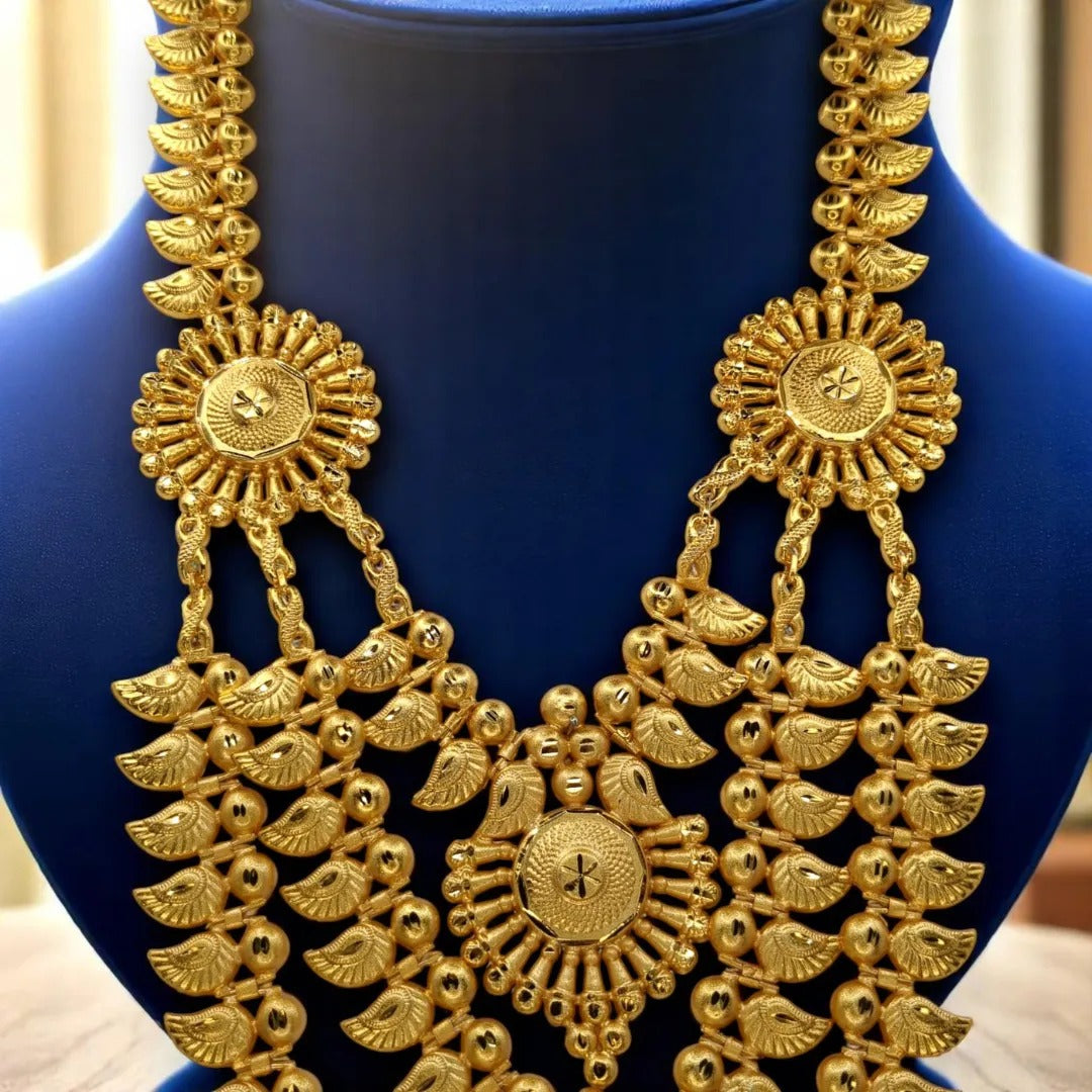 Vergoldete Halskette lang - gold (3 Layer)