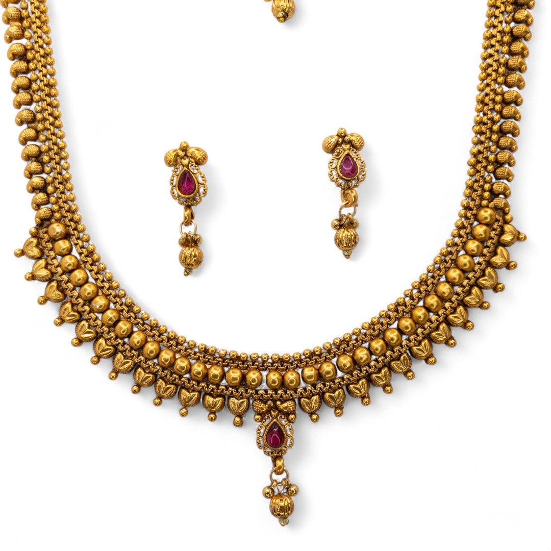Necklace and Long Chain Set - gold