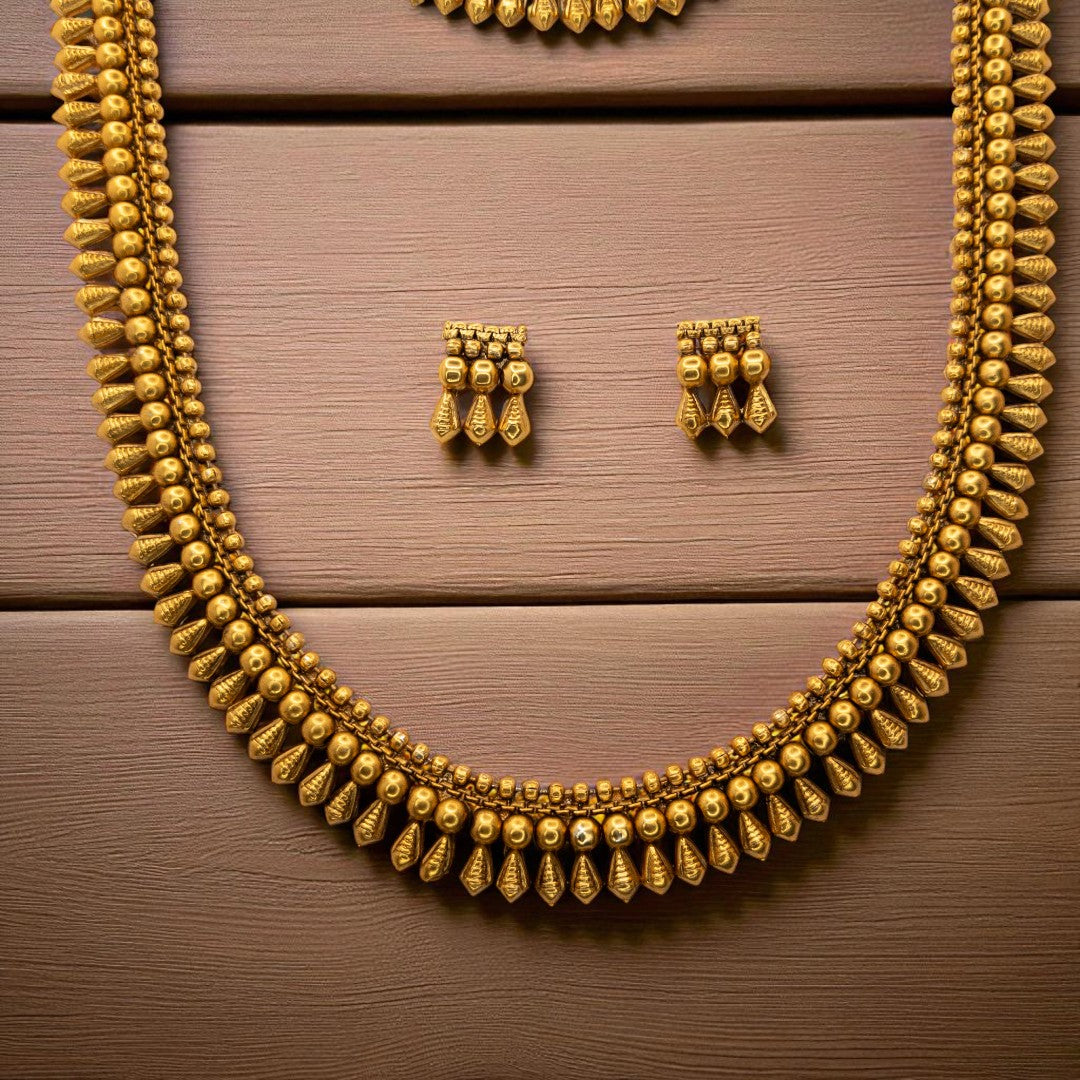 Necklace and Long Chain Set - gold