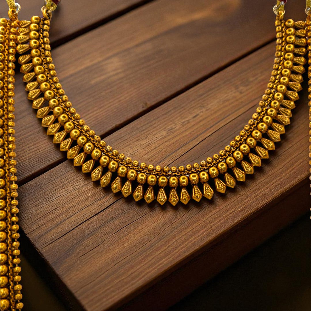 Necklace and Long Chain Set - gold