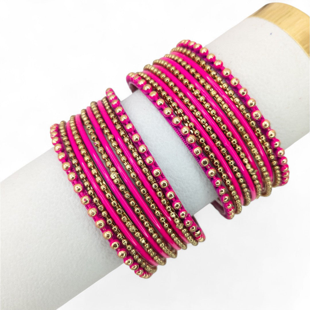 Armreifen Set - Metal Armreifen - magenta