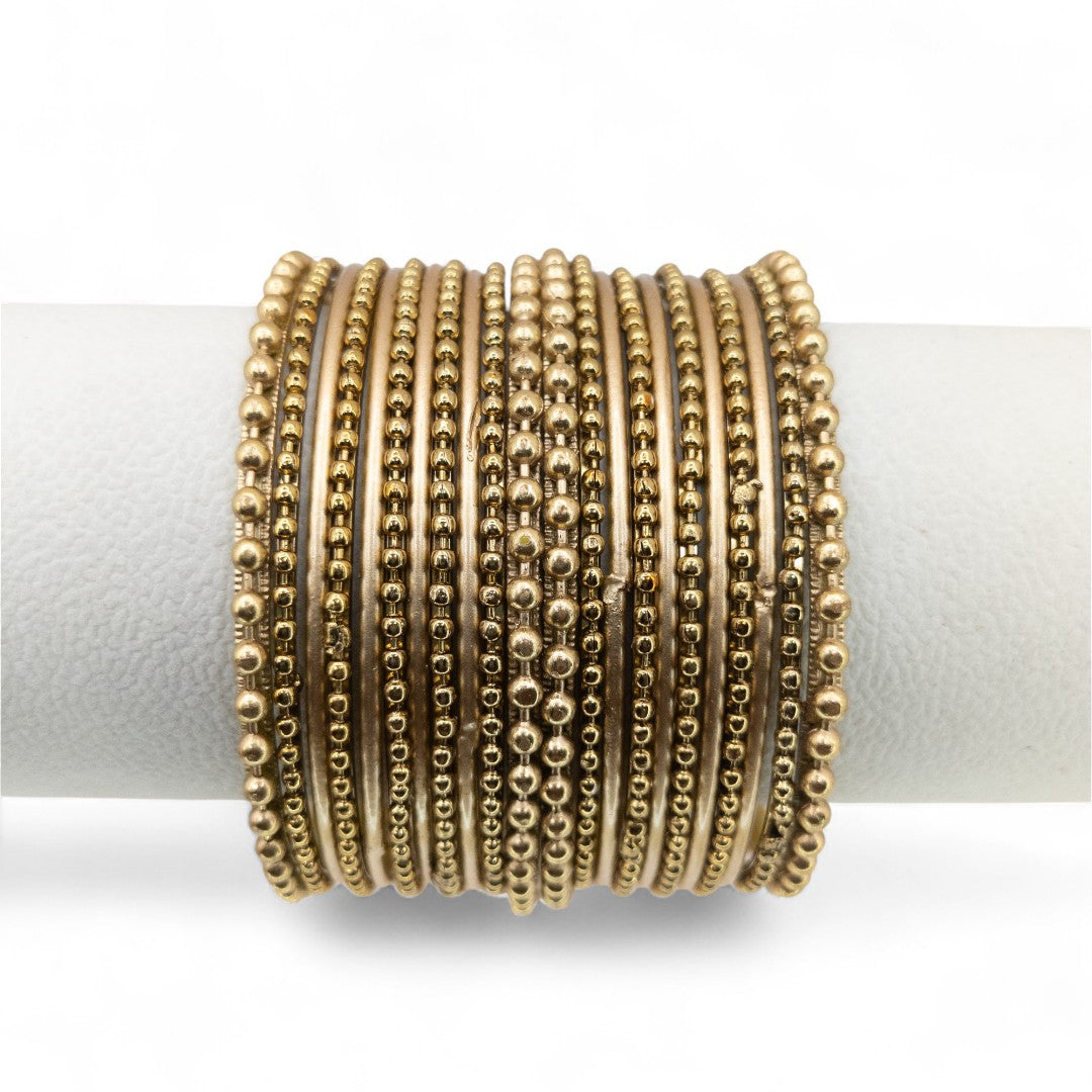 Armreifen Set - Metal Armreifen - gold