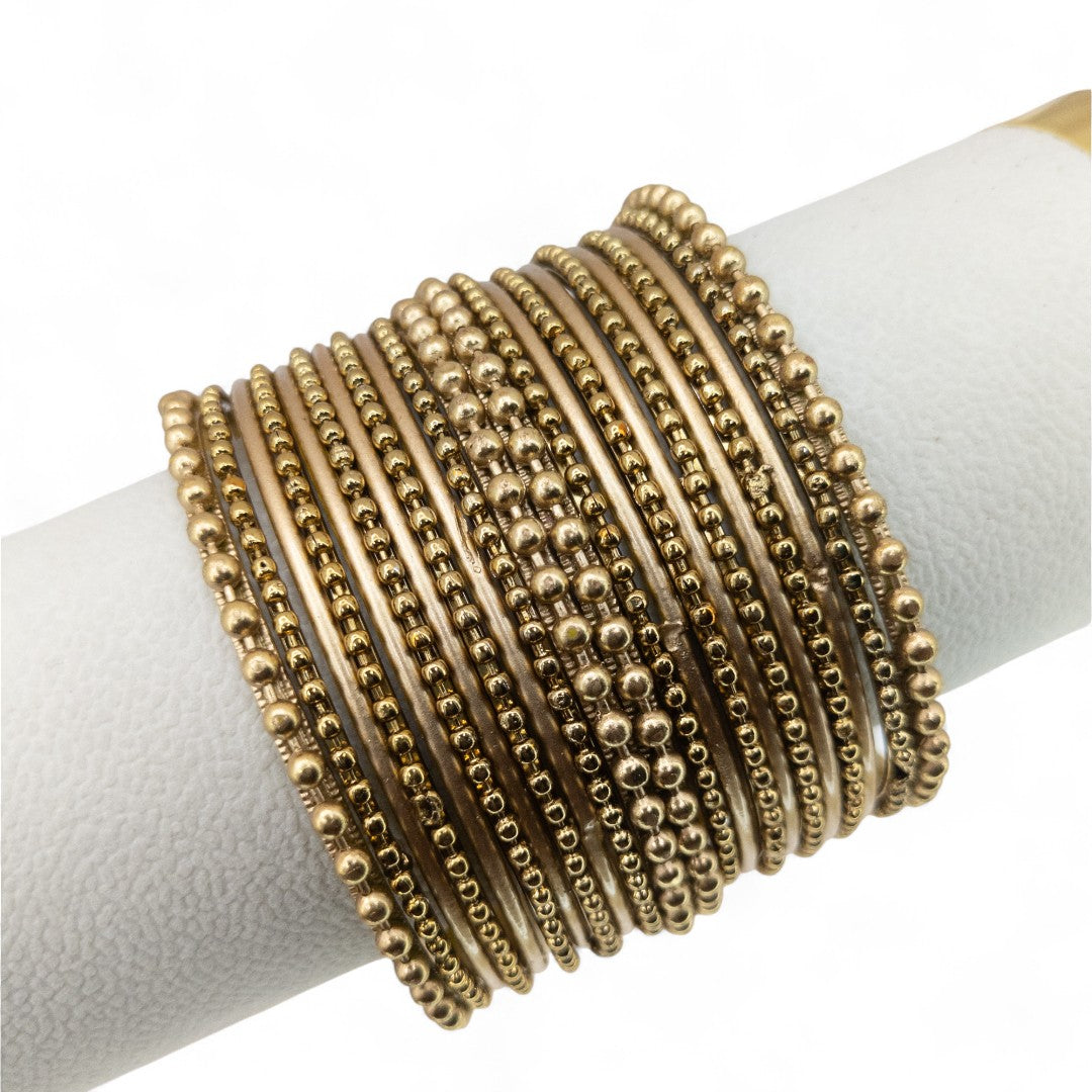 Armreifen Set - Metal Armreifen - gold