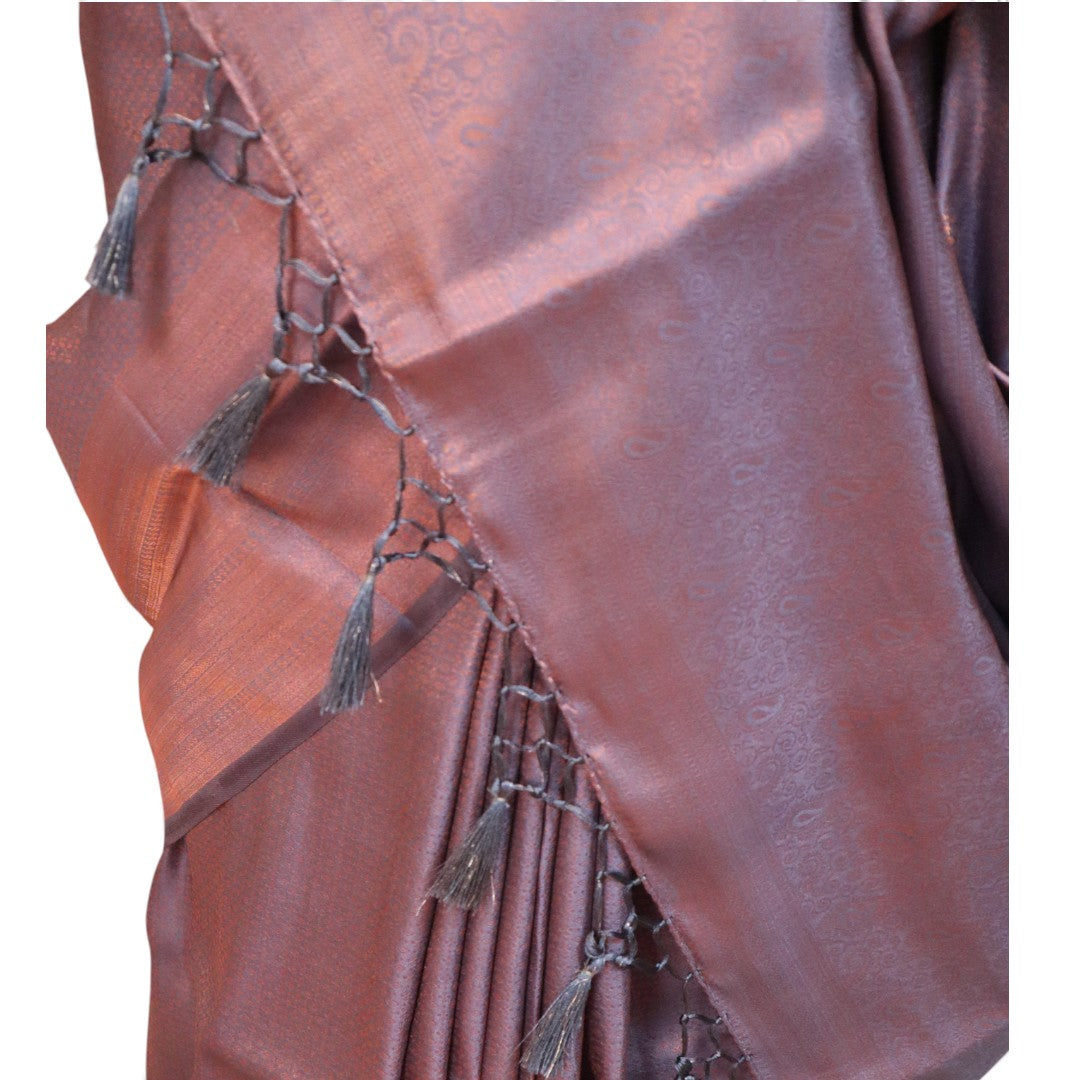 Soft Silk Saree – Hochwertige Handloom-Seide | Premium Weiche Seide Sari | Grau