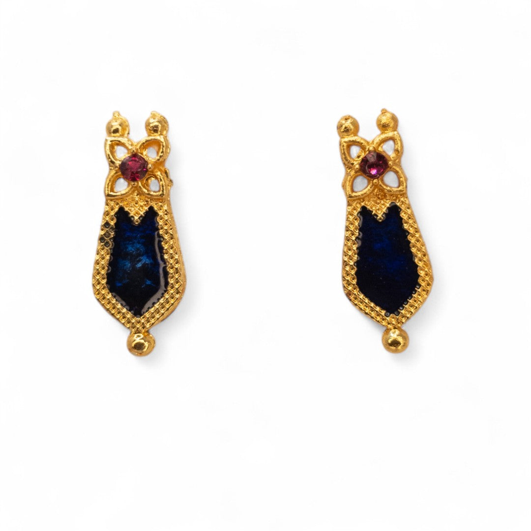 Palakka Halskette mit Ohrringe - gold | blau