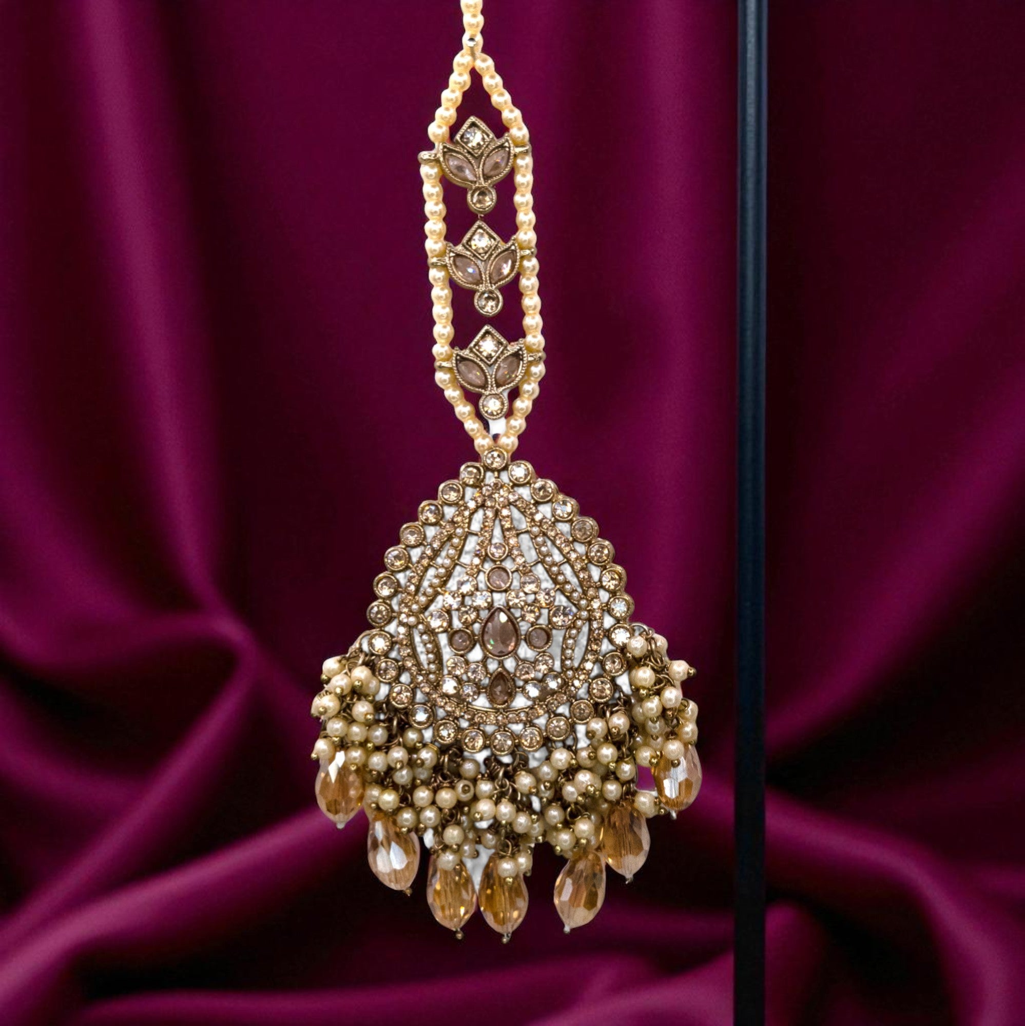 Polki Gold Choker Halskette | mit Ohrringe & Tikka