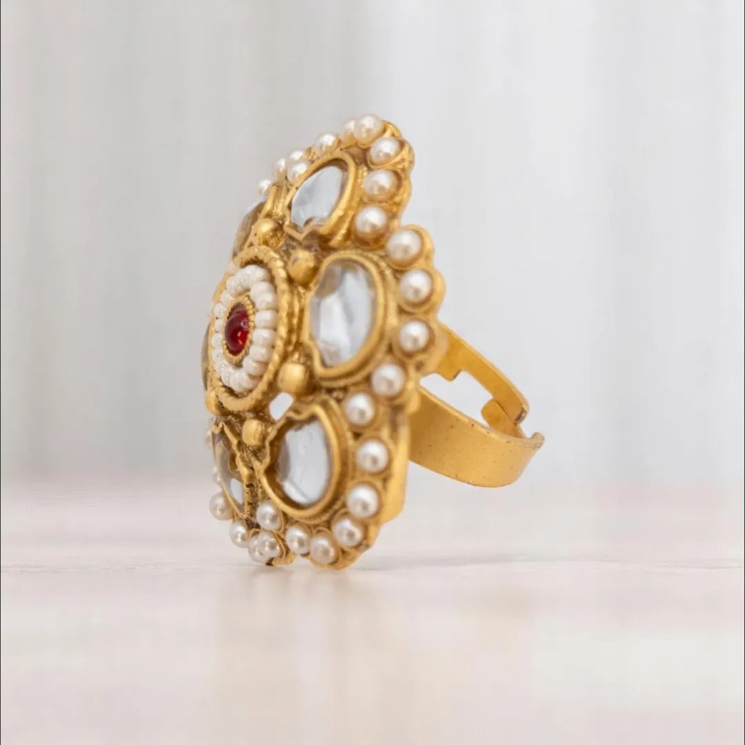 Kundan Ring - Goldene Ringe