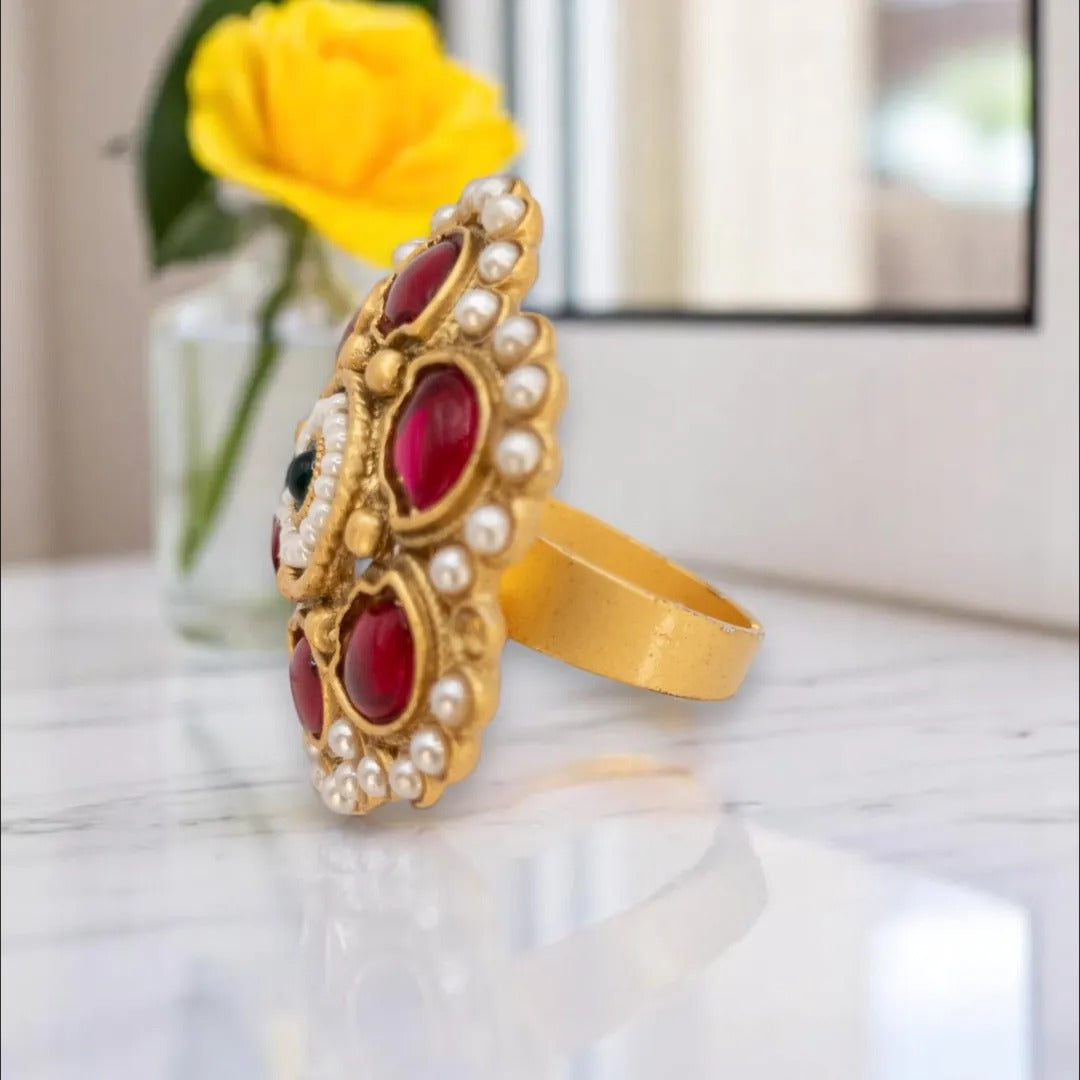 Kundan Ring - Goldene Ringe