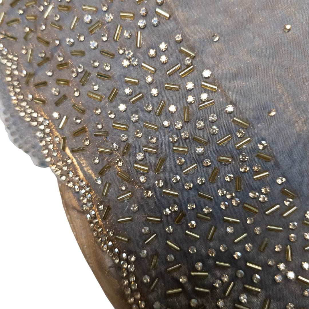 Space Silk Sarees – Premium | Edle, Weiche Seide in Perfektion | Grau, Gold