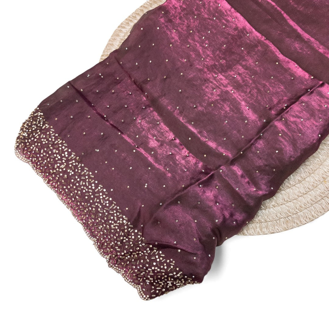Space Silk Sarees – Premium | Edle, Weiche Seide in Perfektion | Magenta grau dual shade