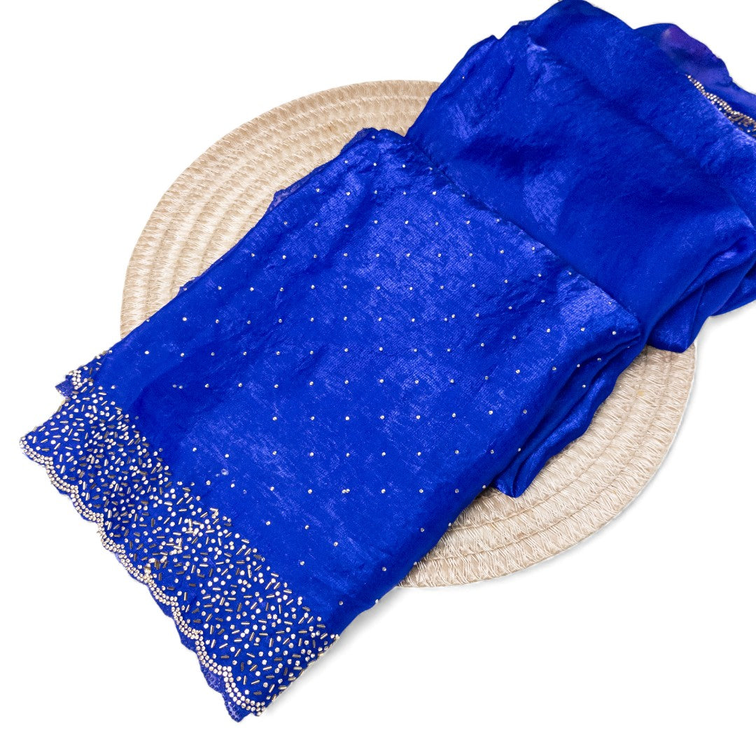 Space Silk Sarees – Premium | Edle, Weiche Seide in Perfektion | Königsblau