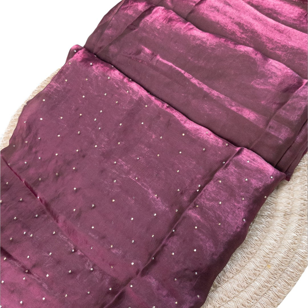 Space Silk Sarees – Premium | Edle, Weiche Seide in Perfektion | Magenta grau dual shade