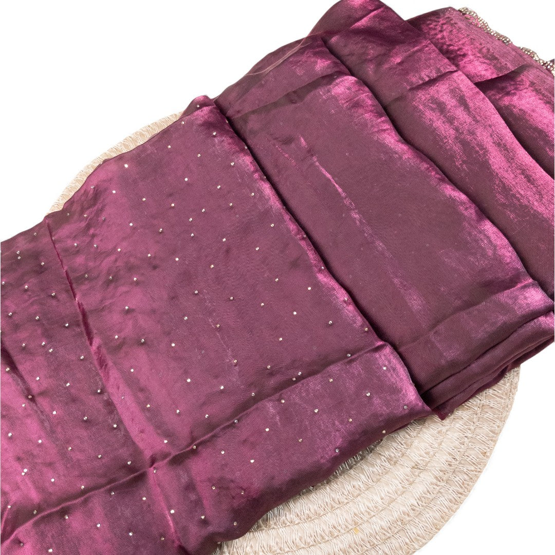Space Silk Sarees – Premium | Edle, Weiche Seide in Perfektion | Magenta grau dual shade