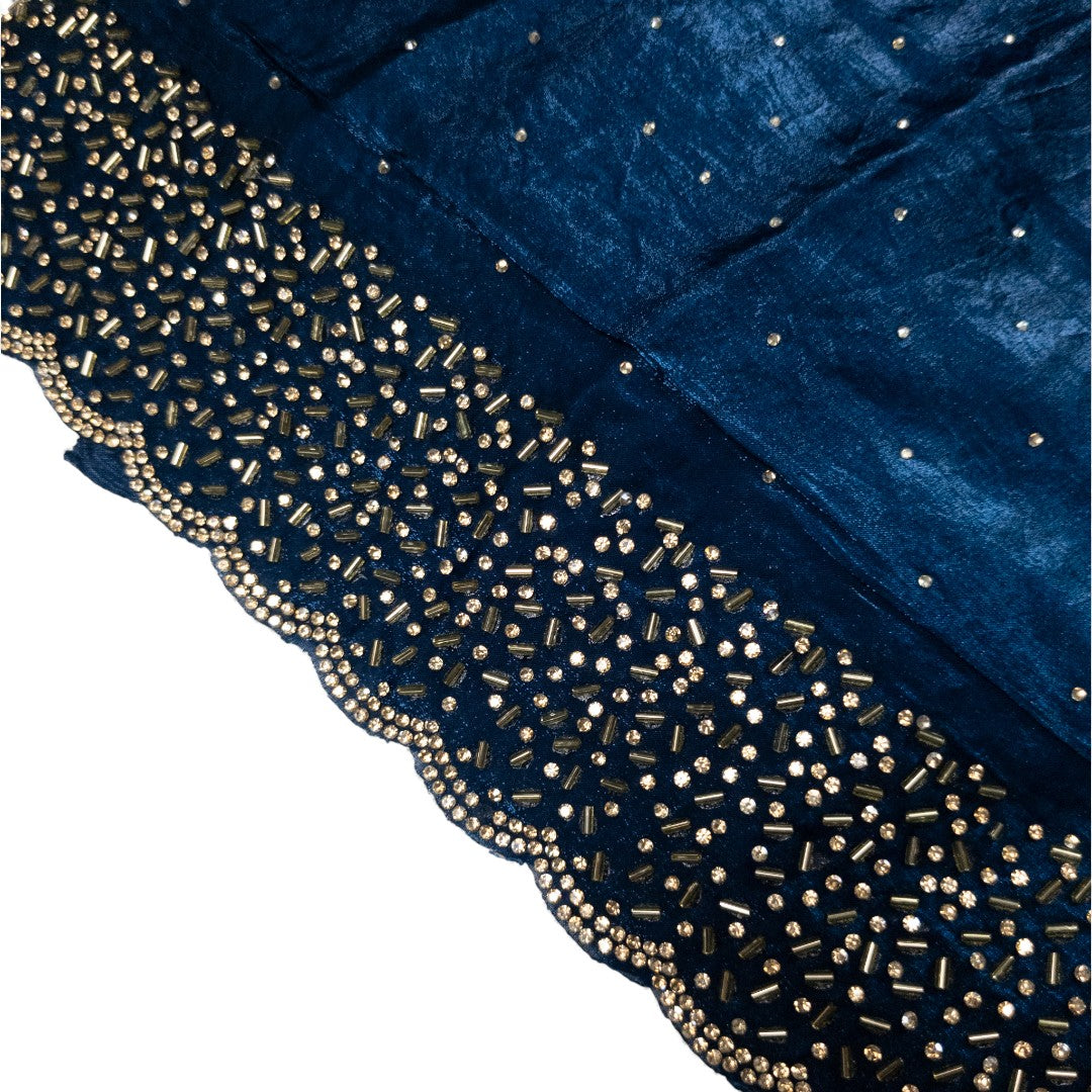 Alles-in-einem Saree Set | Dunkel Blau – Space Silk Saree + Blouse + Shapewear
