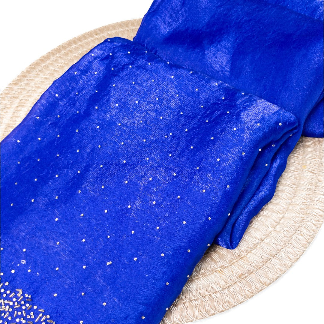 Space Silk Sarees – Premium | Edle, Weiche Seide in Perfektion | Königsblau