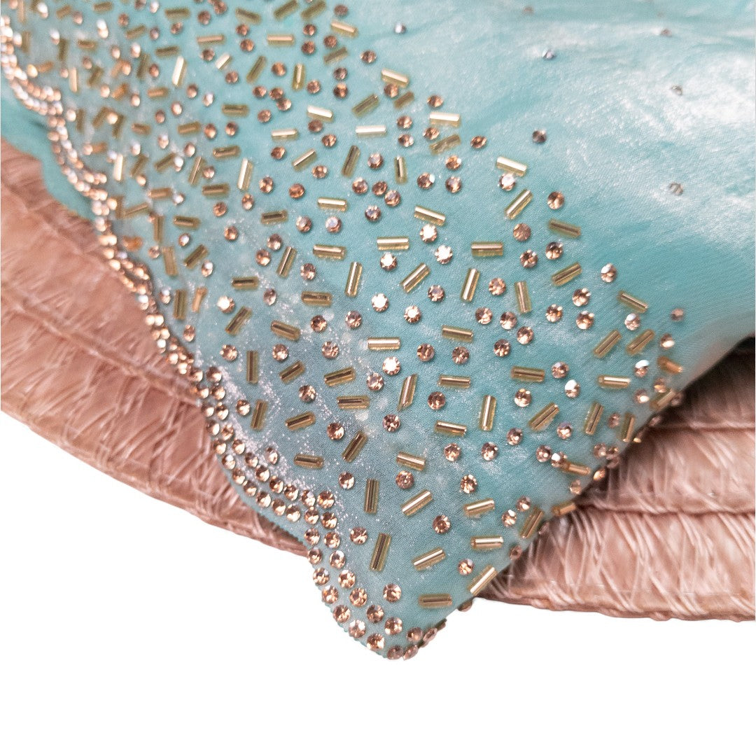 Space Silk Sarees – Premium | Edle, Weiche Seide in Perfektion | hell blau