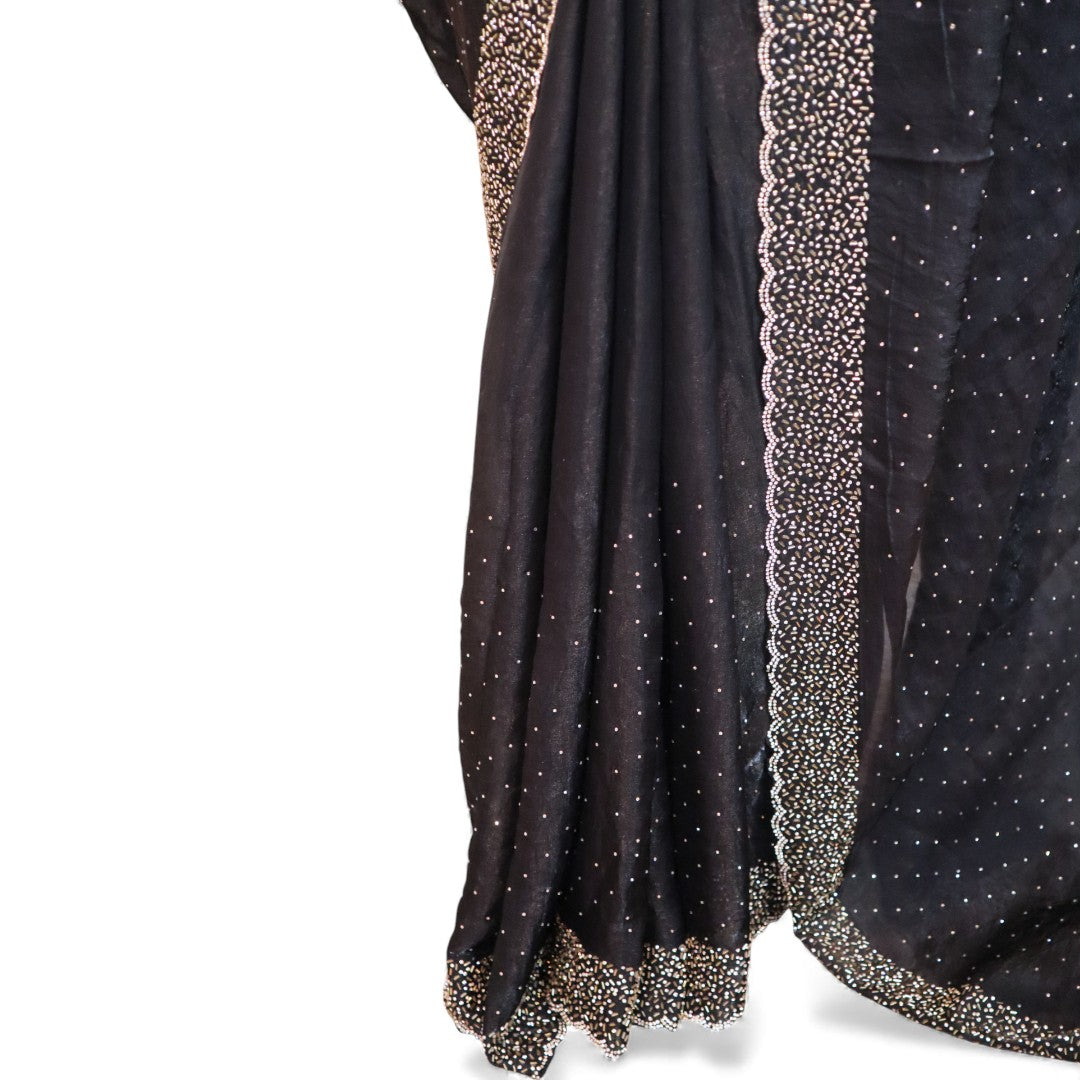Space Silk Sarees – Premium | Edle, Weiche Seide in Perfektion | schwarz