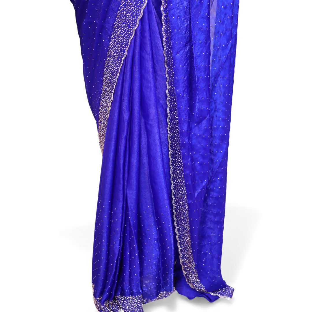 Space Silk Sarees – Premium | Edle, Weiche Seide in Perfektion | Königsblau