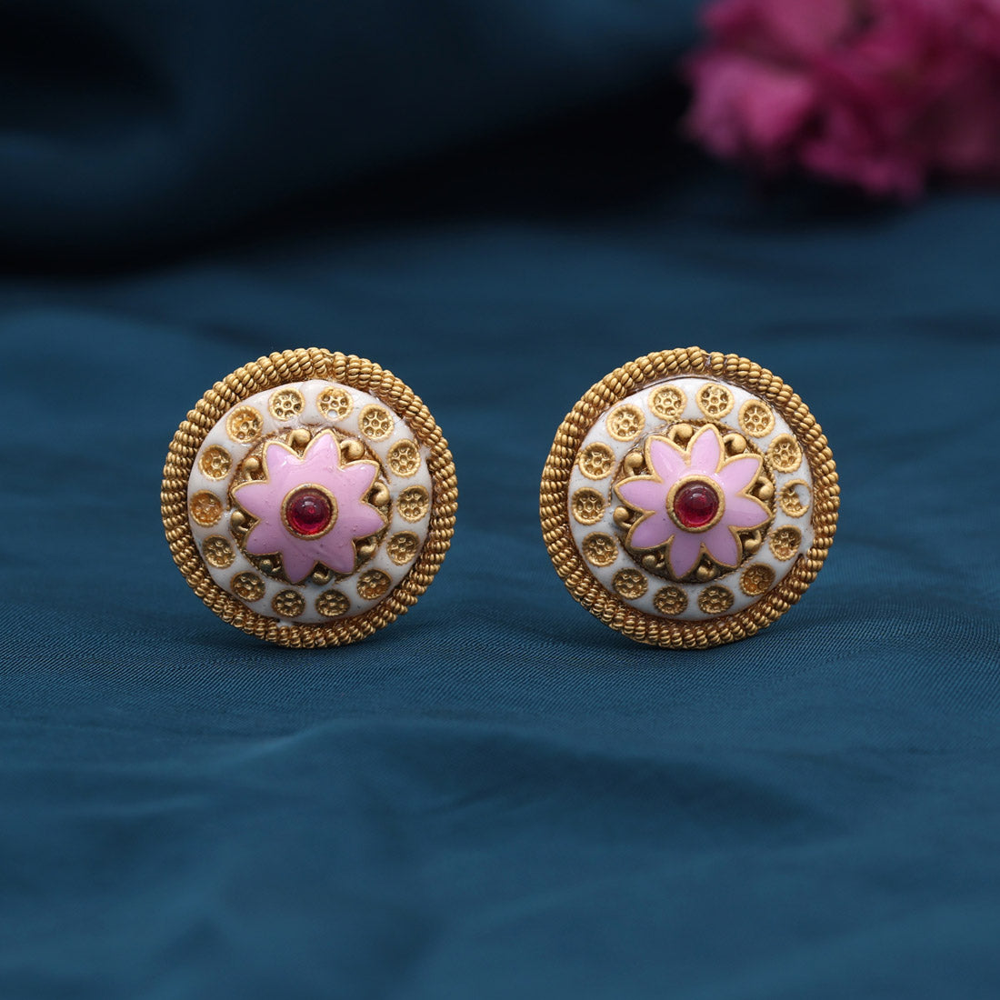 Stud Ohrringe - Gold | Rosa