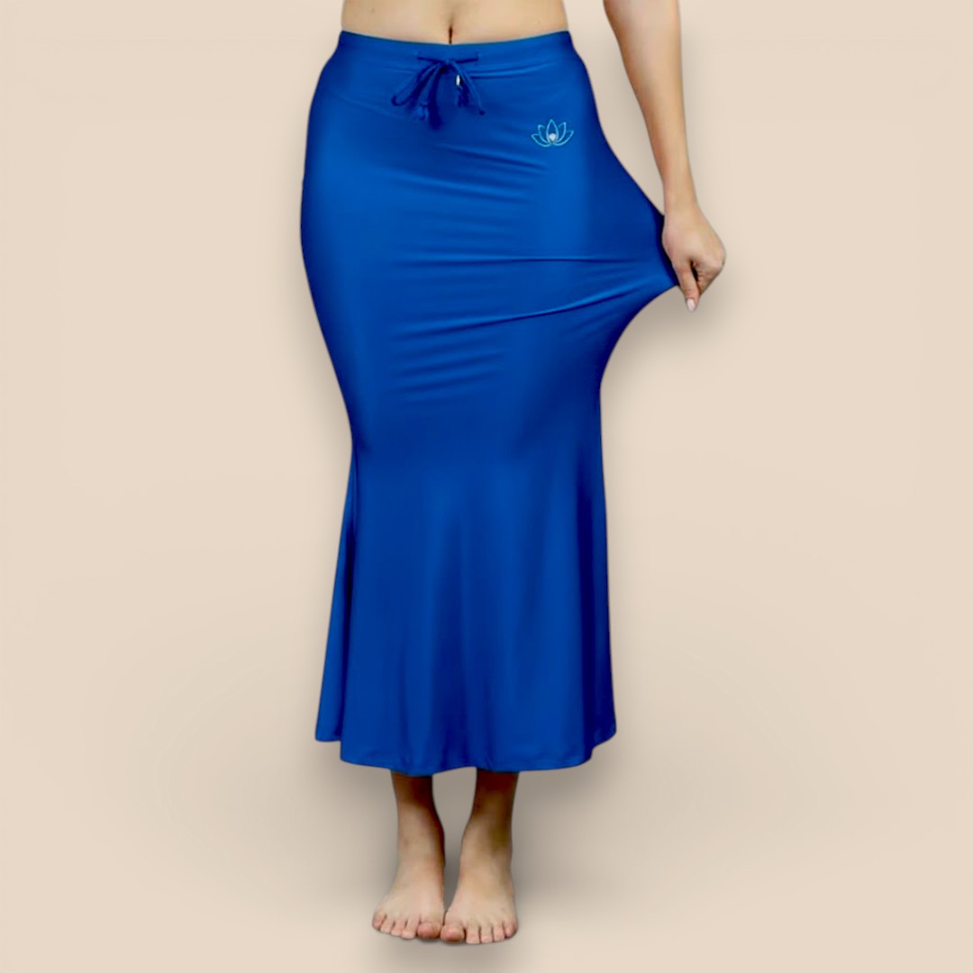 Alles-in-einem Saree Set | Blau– Soft Silk Saree + Blouse + Shapewear