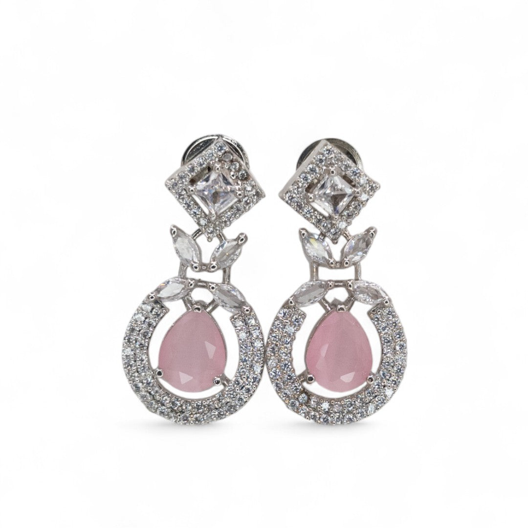 Victorian Halskette mit Ohrringe - silber | mint, rosa