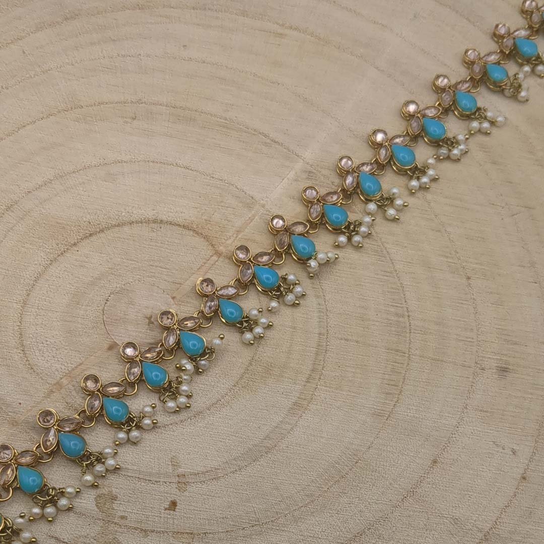 Polki Heritage Waist Jewellery - Gold | Blue