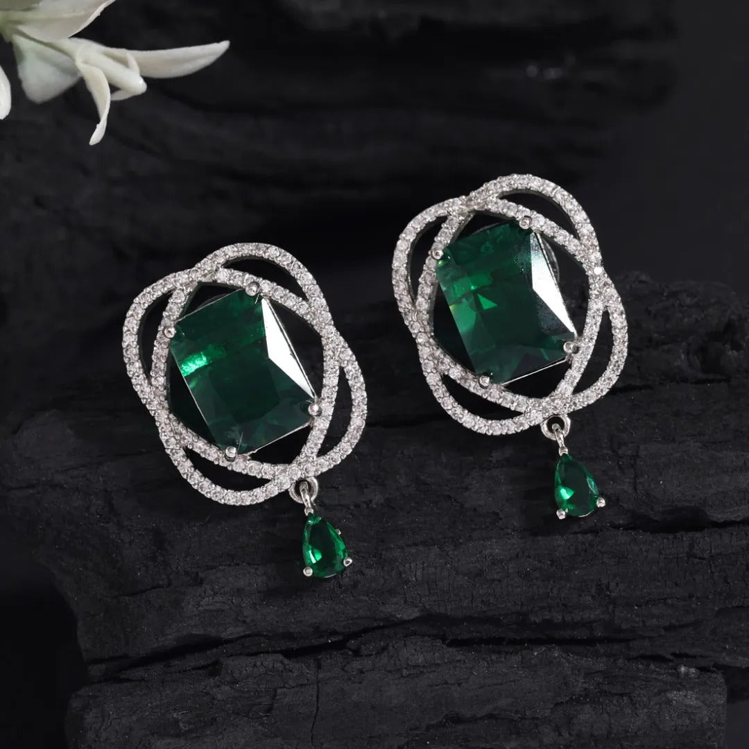 Fashion Ohrringe - Silber | Grün