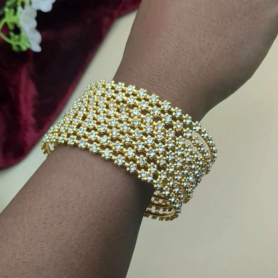 Gold Armreifen 8er Set
