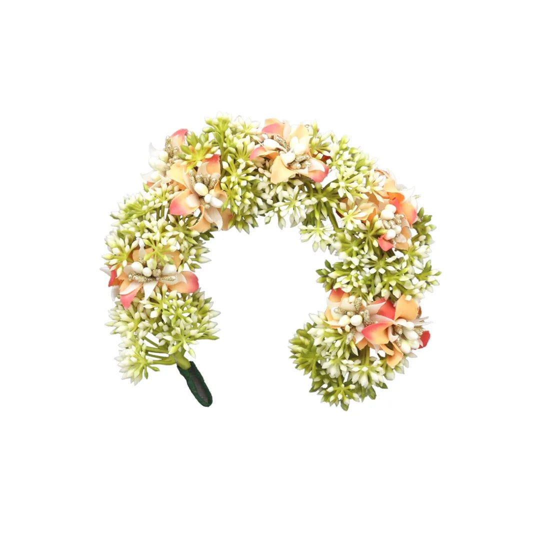 Artificial Hair Flowers - Pink | Green