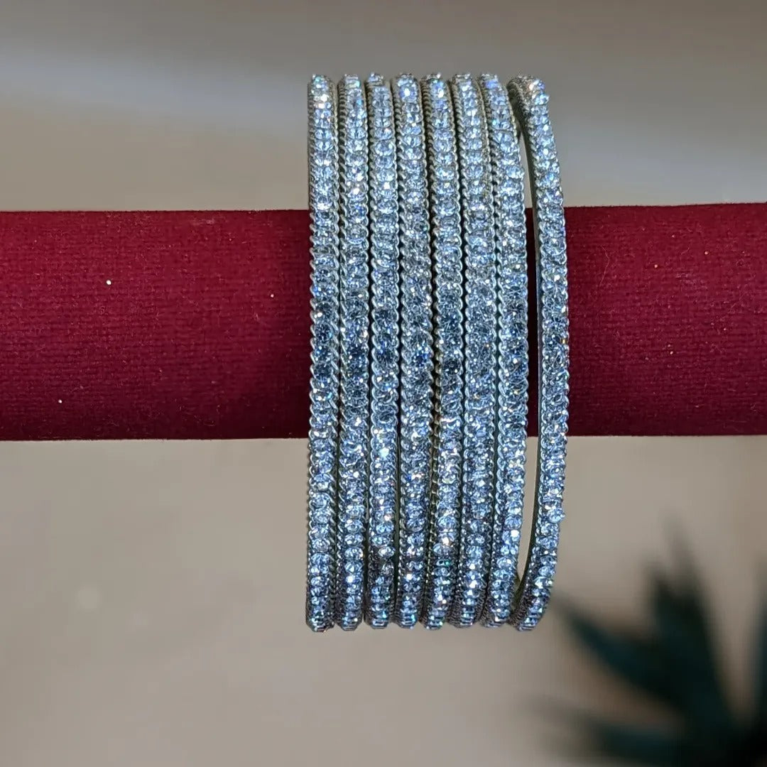 Glass Bangles - Shinny Glass Bangles - Set of 8