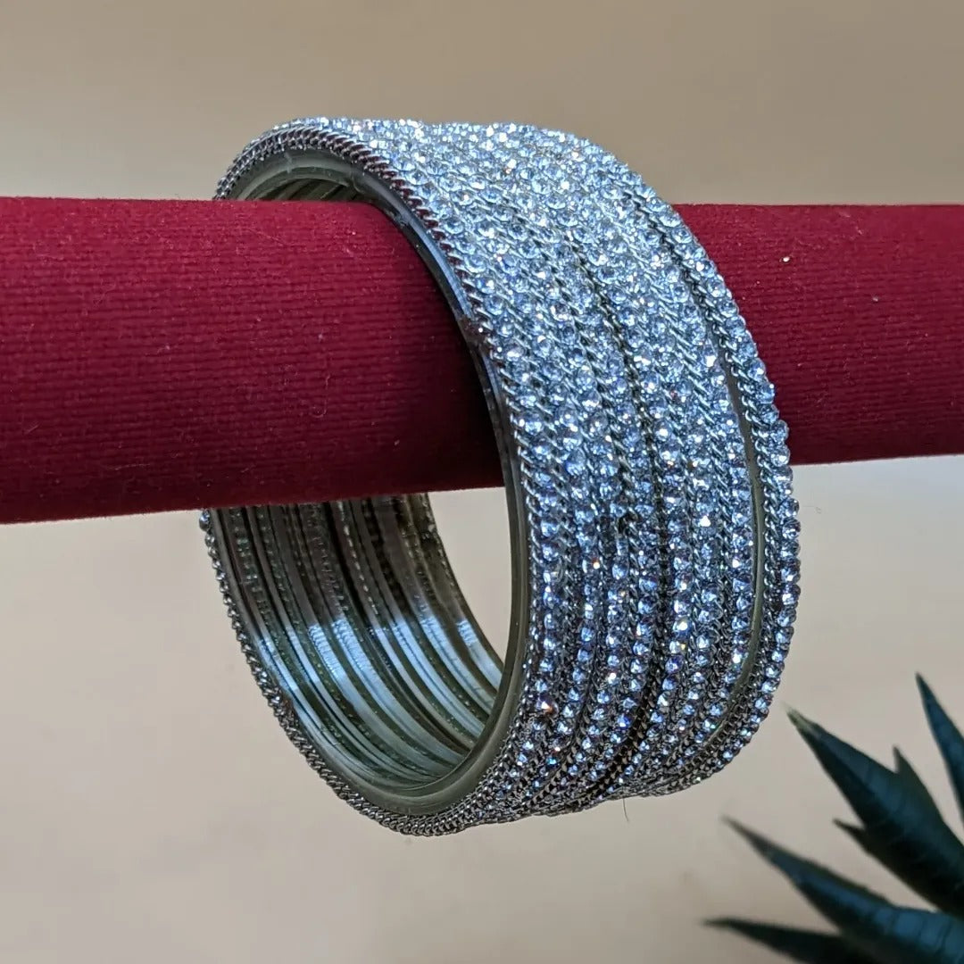 Glass Bangles - Shinny Glass Bangles - Set of 8
